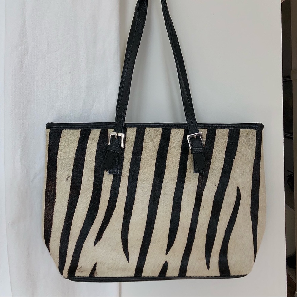 Zebra skin handbag